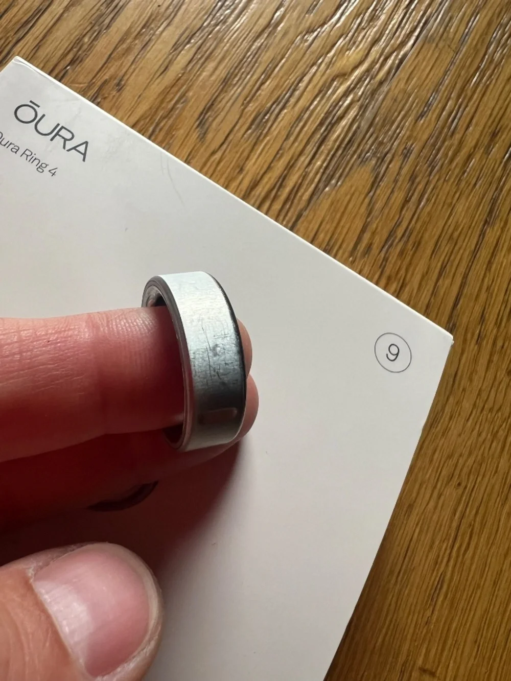 Oura ring #4 - Size 9 (Brushed Silver)